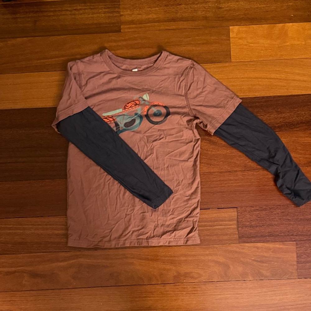 Tea Collection Mauroon and Black Long Sleeve Tee